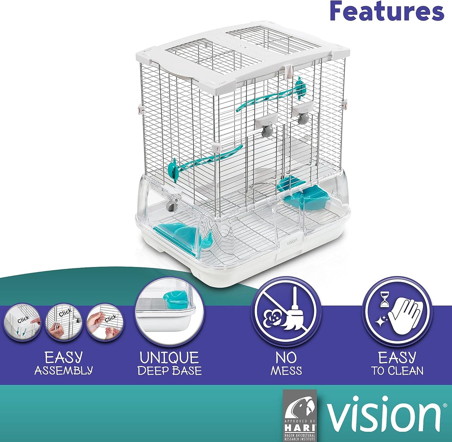 Vision Bird Cage S01 Small Regular (18.7 x14.6 x20 inches)