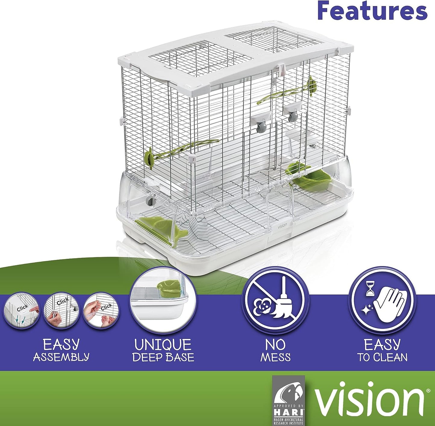 Vision Bird Cage M01 Med Regular (24.6 x15.6 x20.9 inches)