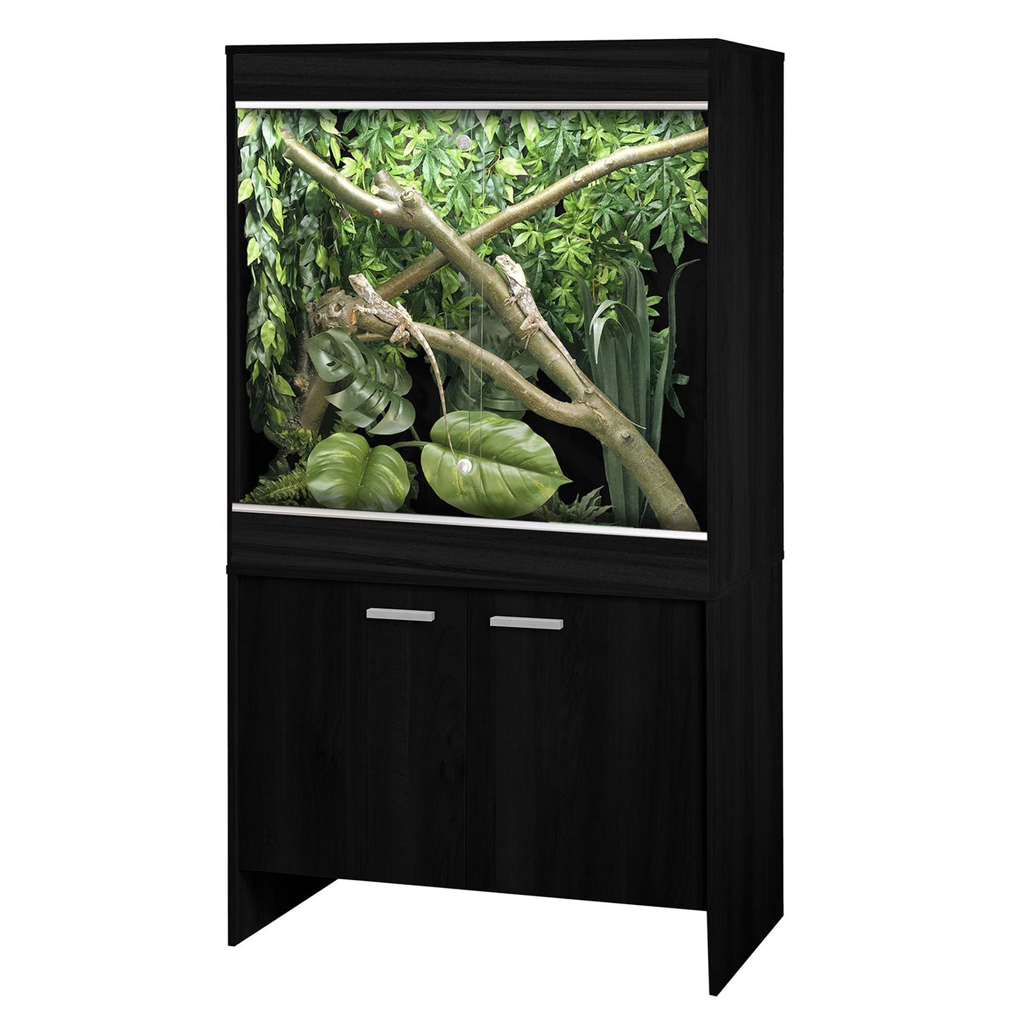 VivExotic Repti Home Arboreal Vivarium Medium Black and Cabinet