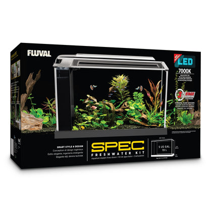 Fluval Spec 19 L - White Desktop Glass Aquarium LED High Output Light