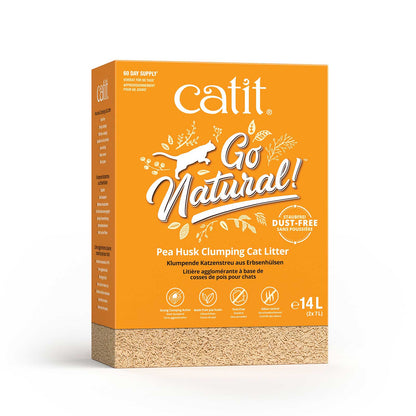 Catit Go Natural Pea Husk Clumping Cat Litter - Vanilla-Scented 14L