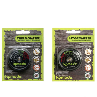 Komodo Analogue Thermometer & Analogue Hygrometer